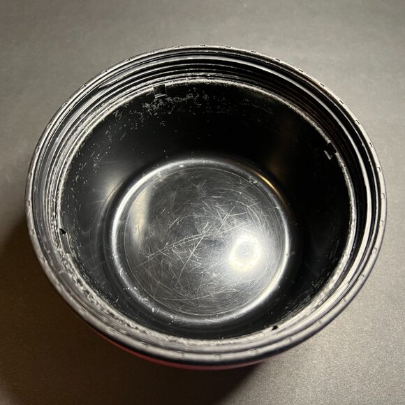 Vintage Aladdin Pink Black Thermos Soup Bowl Container w Spoon Slot & Spoon 12oz - Picture 7 of 8